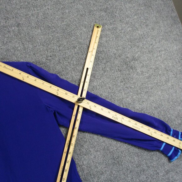 Rebecca Taylor Silk Blouse Shirt Womens 4 Small Blue Ruffle Pull Over Career - Picture 14 of 16